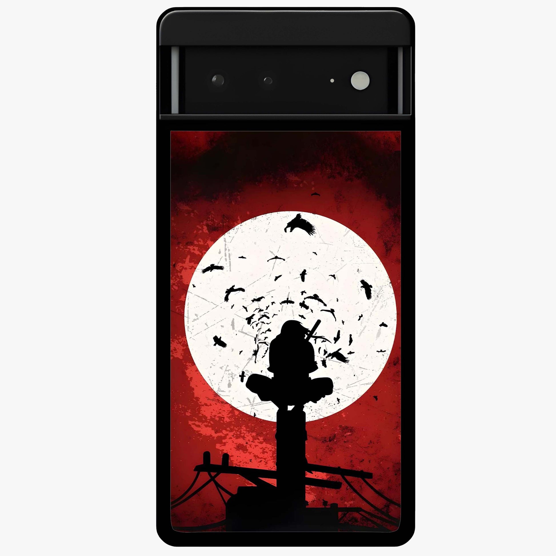 Itachi Limited Edition Naruto Anime Glass Case showing flat back view with iconic anime character artwork and glossy glass finish.