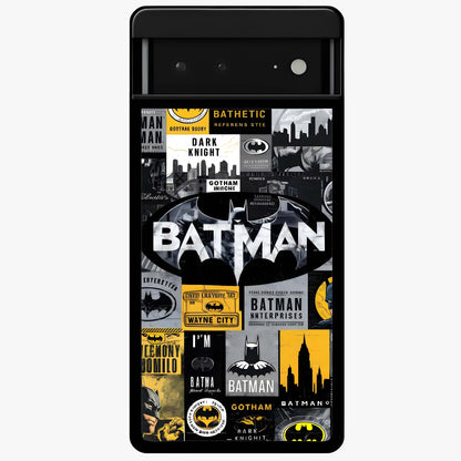 Knight Gotham Rise Glass Case showing flat back view with dark hero inspired artwork and glossy glass finish.