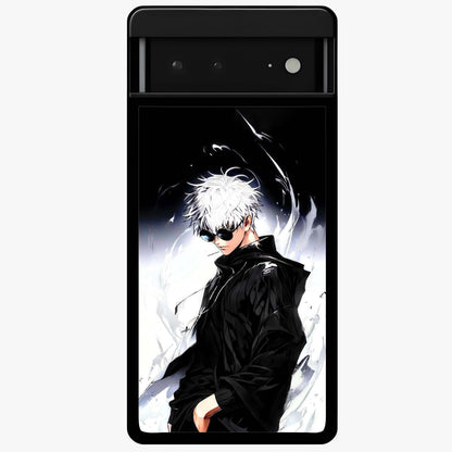 Limitless Shadow King Glass Case showing flat back view with powerful shadow warrior artwork and glossy glass finish.