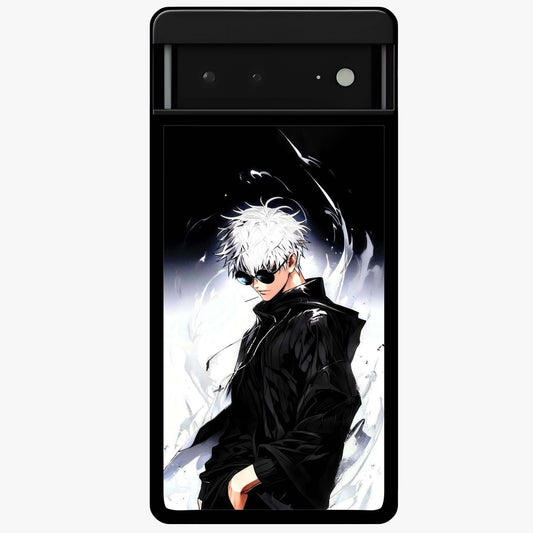 Limitless Shadow King Glass Case showing flat back view with powerful shadow warrior artwork and glossy glass finish.