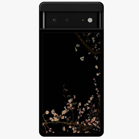 Petal Moon Light With Custom Name Glass Case showing flat back view with floral moonlight artwork and personalized name design.