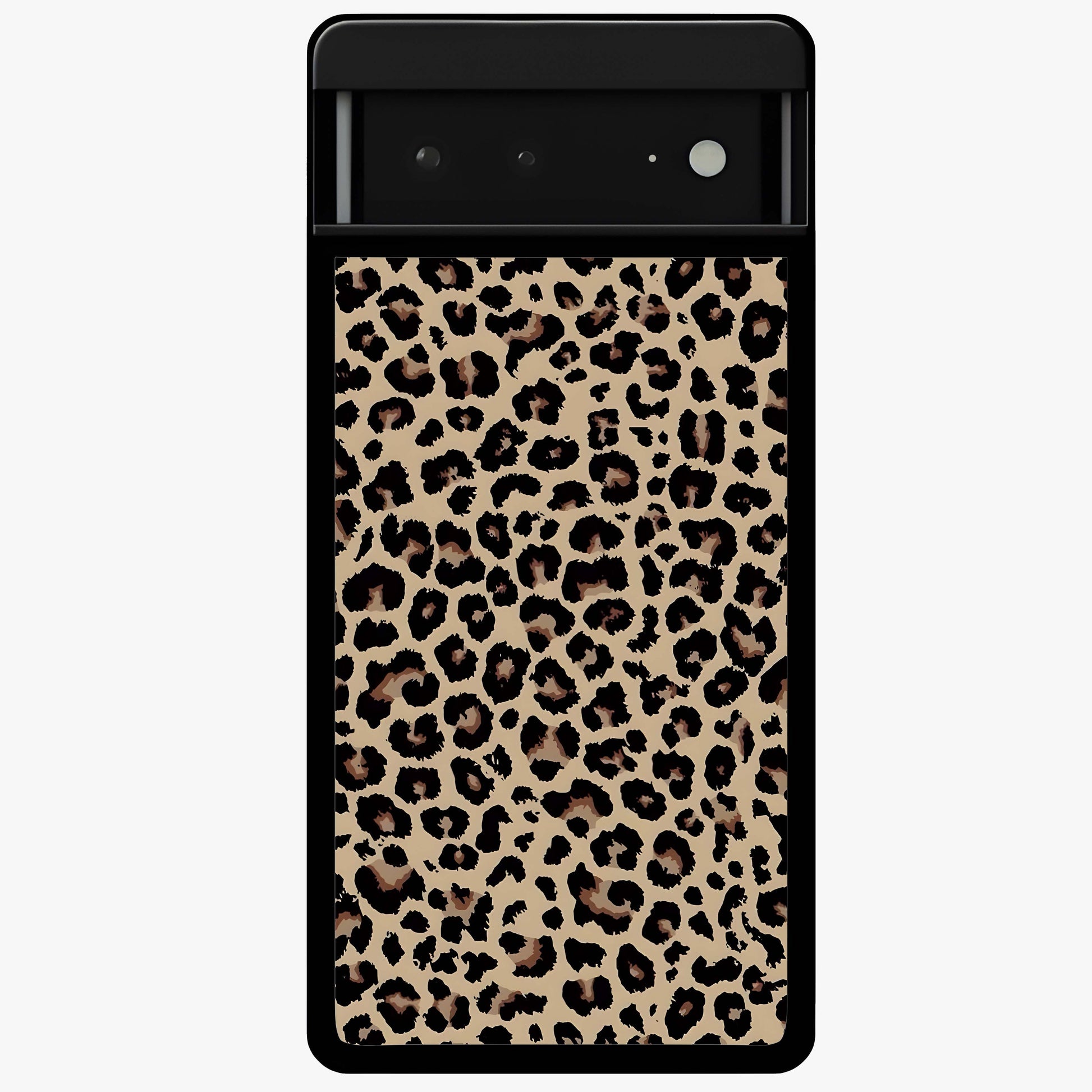 Savage Chic Pattern Glass Case showing flat back view with stylish patterned artwork and glossy glass finish.