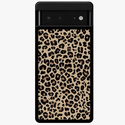 Savage Chic Pattern Glass Case showing flat back view with stylish patterned artwork and glossy glass finish.