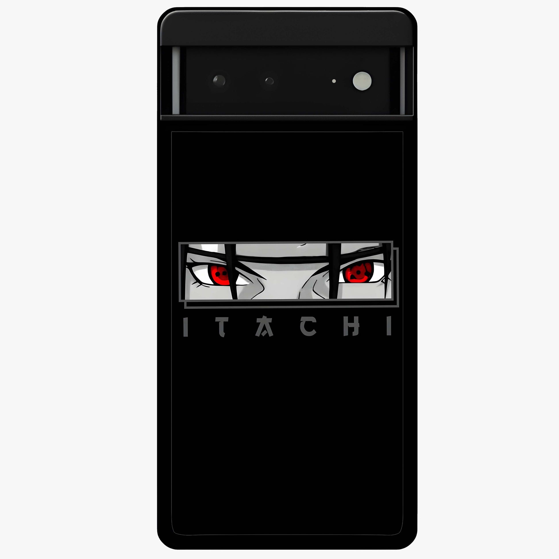 Scarlet Gaze Dominance Glass Case showing flat back view with striking red themed artwork and glossy glass finish.