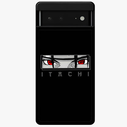 Scarlet Gaze Dominance Glass Case showing flat back view with striking red themed artwork and glossy glass finish.