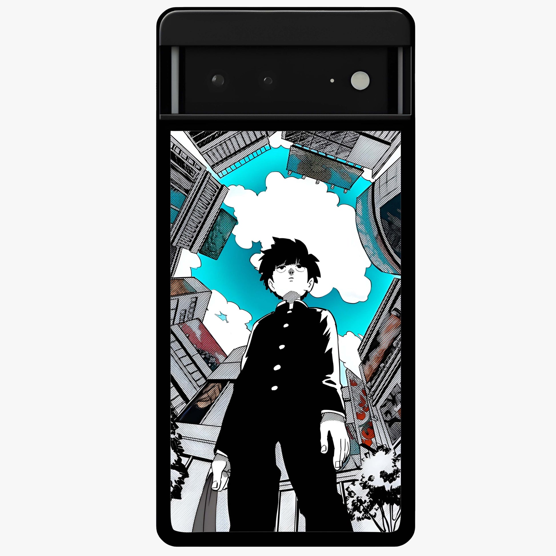 Silent Psychic Awakening Glass Case showing flat back view with mystical psychic themed artwork and glossy glass finish.