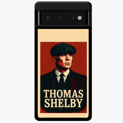 Vintage Mafia Authority Glass Case showing flat back view with bold vintage mafia inspired artwork and glossy glass finish.