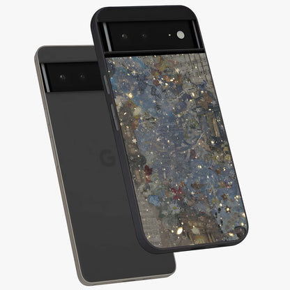 Aesthetic Astrolophia Glass Case displayed in angled mockup highlighting artistic aesthetic elements and smooth glass surface.