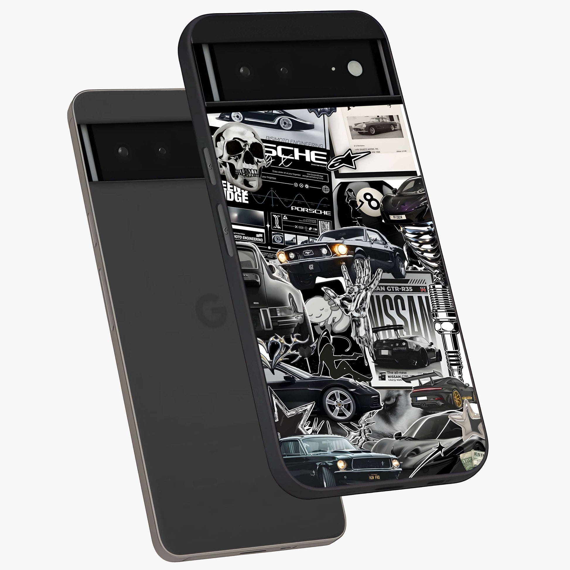 Aesthetic Dark Love Glass Case displayed in angled mockup highlighting moody aesthetic design and bold love theme.