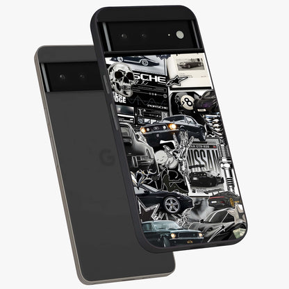 Aesthetic Dark Love Glass Case displayed in angled mockup highlighting moody aesthetic design and bold love theme.