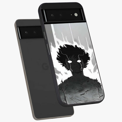 Awakened Inner Rage Glass Case displayed in angled mockup highlighting powerful graphic design and bold artistic theme.