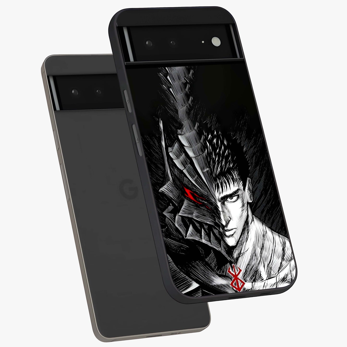 Berserker Blood Oath Glass Case displayed in angled mockup highlighting dark fantasy graphic design and powerful theme.