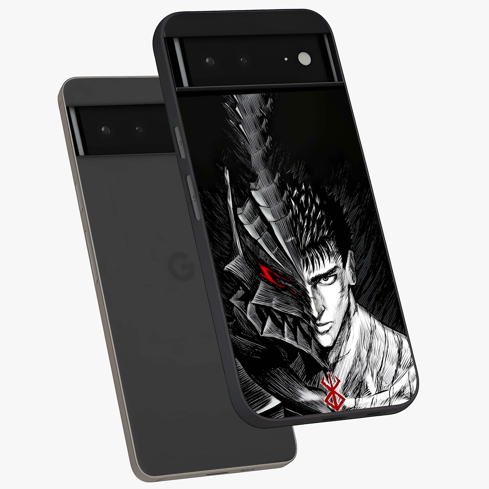 Berserker Blood Oath Glass Case displayed in angled mockup highlighting dark fantasy graphic design and powerful theme.