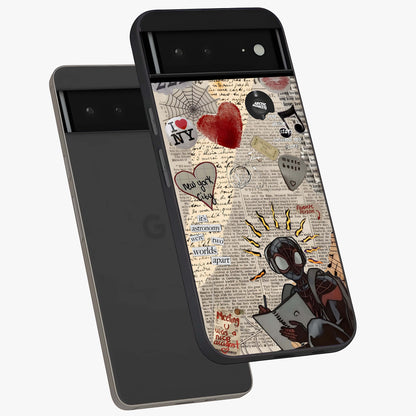 City Dream Sketch Glass Case displayed in angled mockup highlighting minimal city illustration with aesthetic sketch style.