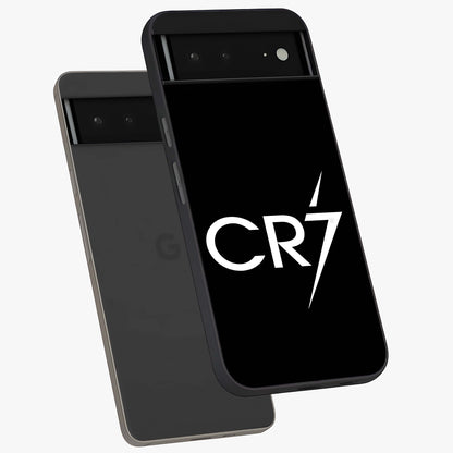 Cr7 Elite Strike Glass Case displayed in angled mockup highlighting powerful sports graphic with bold athletic theme.