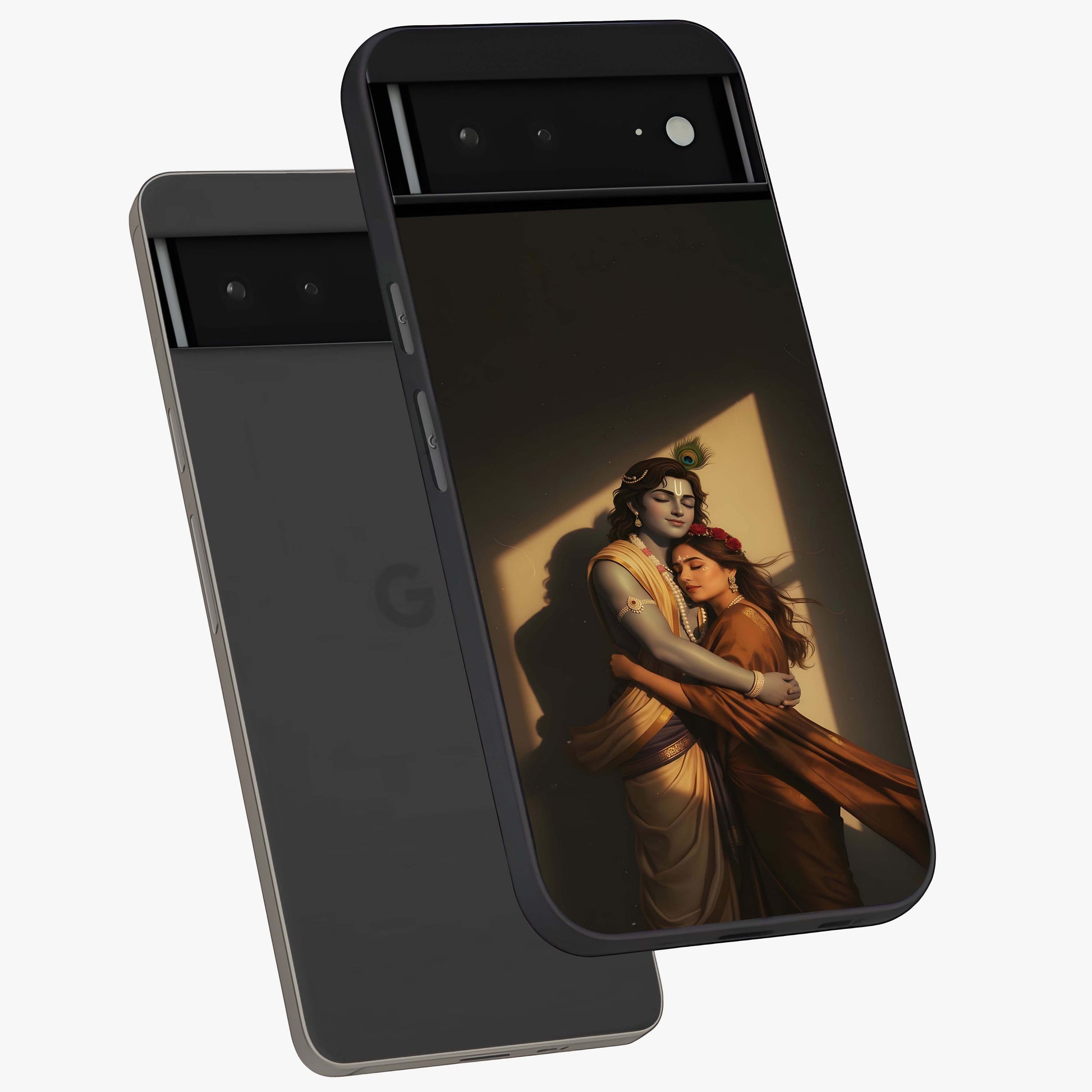 Divine Eternal Love Glass Case displayed in angled mockup highlighting elegant divine inspired design with peaceful aesthetic.