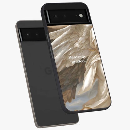 Divine Winged Grace Glass Case displayed in angled mockup highlighting graceful wing design with divine aesthetic style.