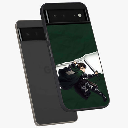 Emerald War Vanguard Glass Case displayed in angled mockup highlighting intense battle inspired design with emerald tone aesthetic.