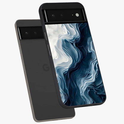 Ethereal Paper Marble Glass Case displayed in angled mockup highlighting elegant marble pattern with modern aesthetic style.