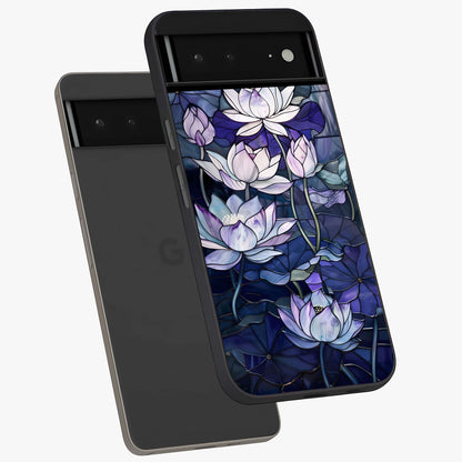 Gloss Petal Rush Glass Case displayed in angled mockup highlighting vibrant petal design with elegant floral aesthetic.