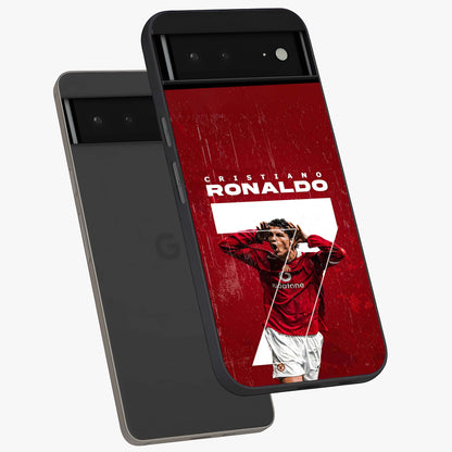 Goal Celebration Legacy Glass Case displayed in angled mockup highlighting energetic sports celebration design with bold athletic theme.