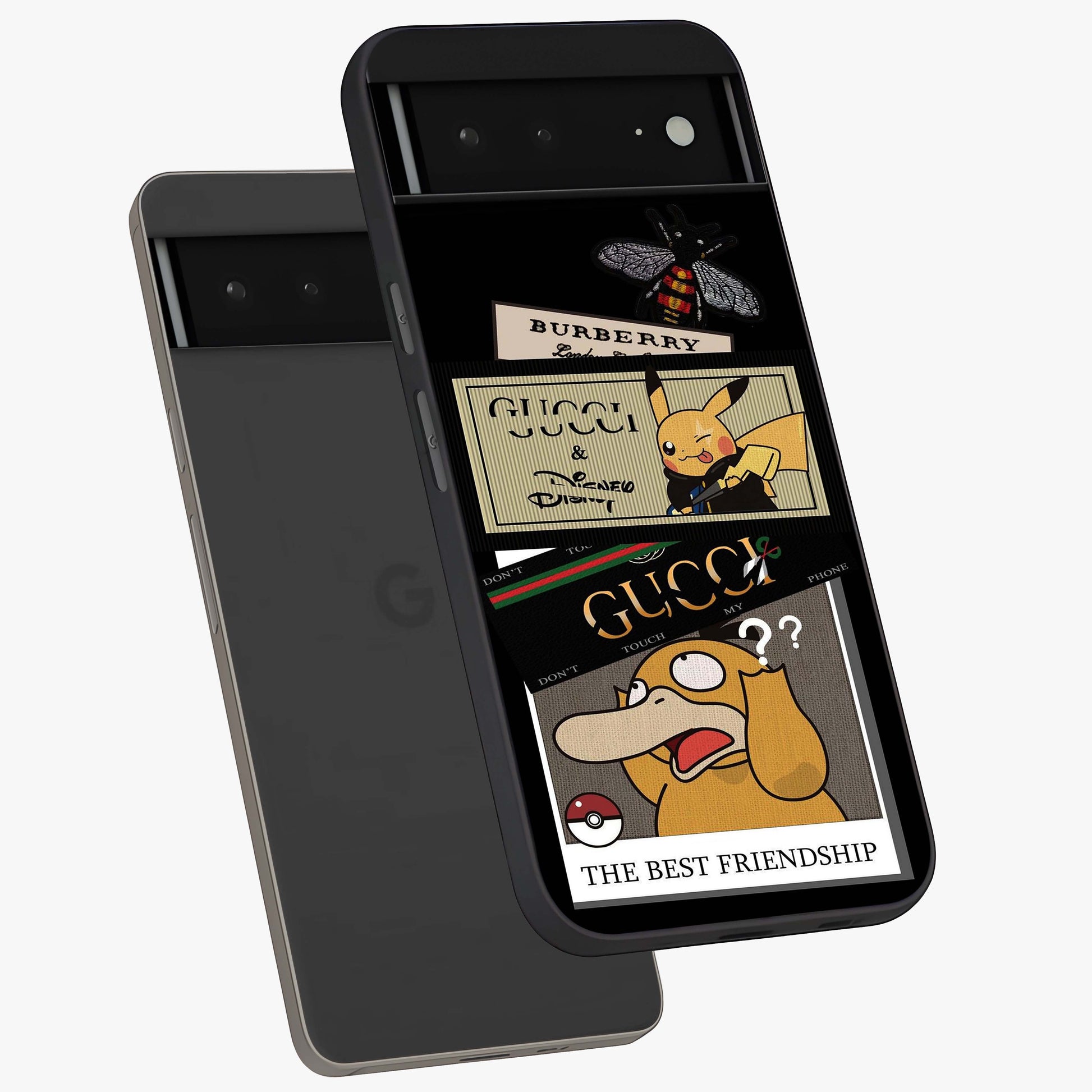 Gucci Play Mashup Glass Case displayed in angled mockup highlighting stylish fashion mashup design with bold aesthetic.