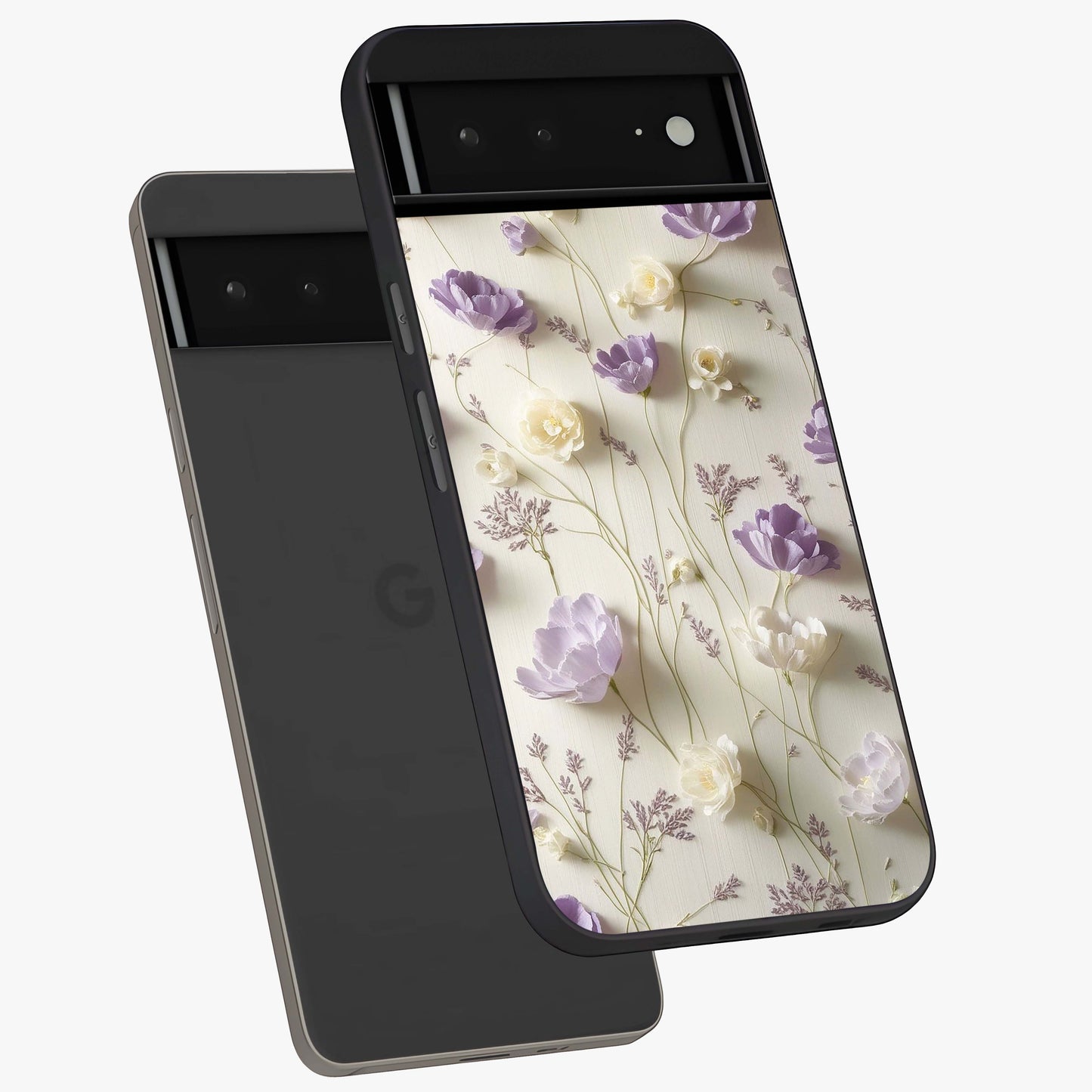 Lilac Breeze Harmony Glass Case displayed in angled mockup highlighting calm lilac breeze design with soothing aesthetic style.