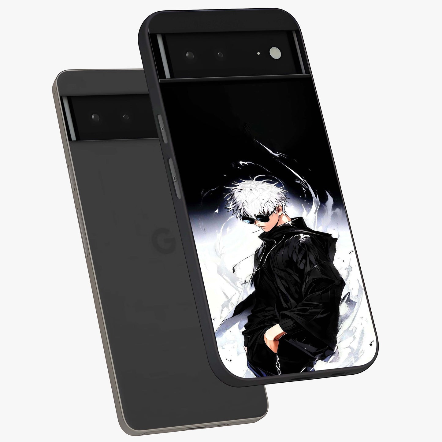 Limitless Shadow King Glass Case displayed in angled mockup highlighting dramatic dark hero design with intense aesthetic.