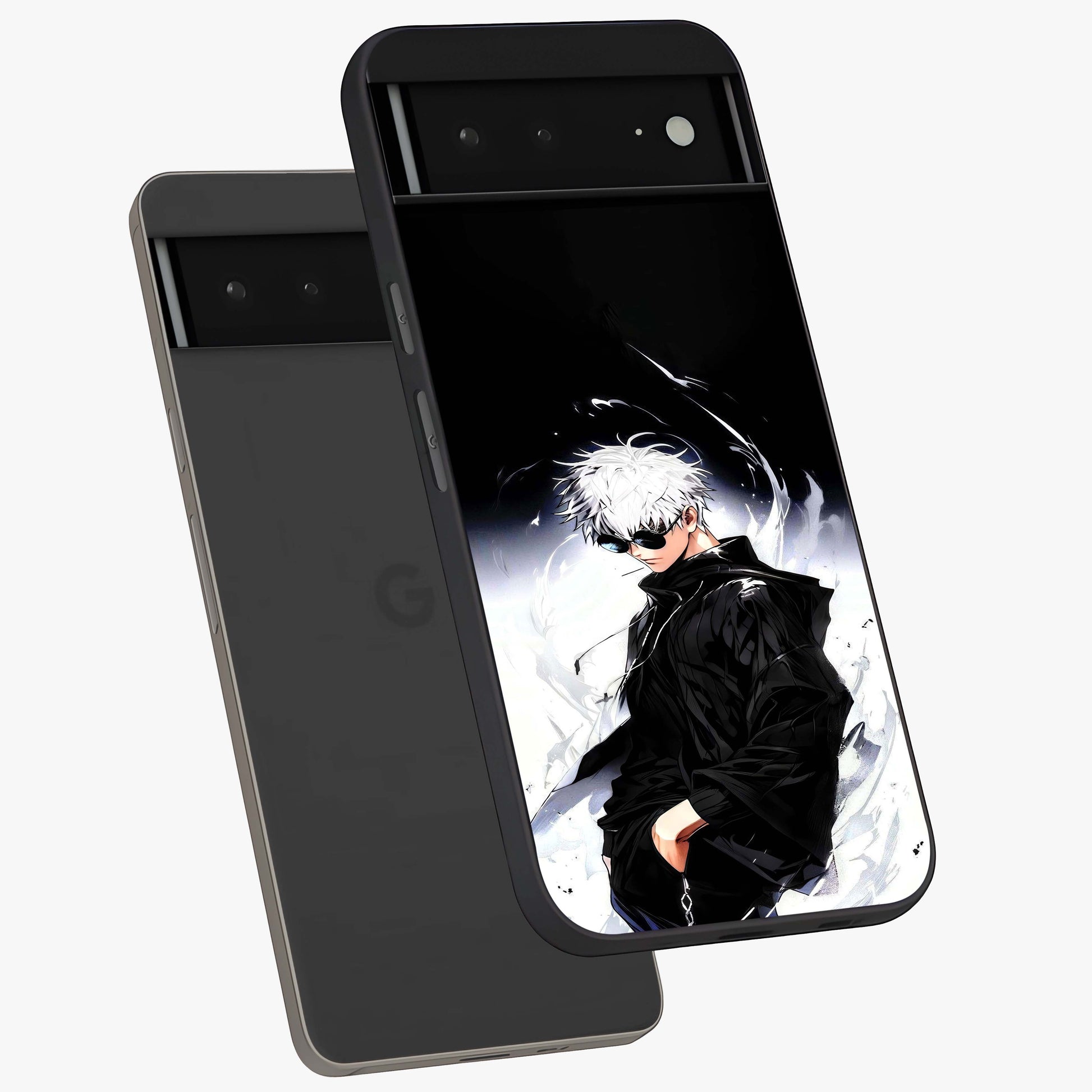 Limitless Shadow King Glass Case displayed in angled mockup highlighting dramatic dark hero design with intense aesthetic.