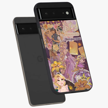Magical Tangled Dream Glass Case displayed in angled mockup highlighting whimsical fantasy design with magical aesthetic.