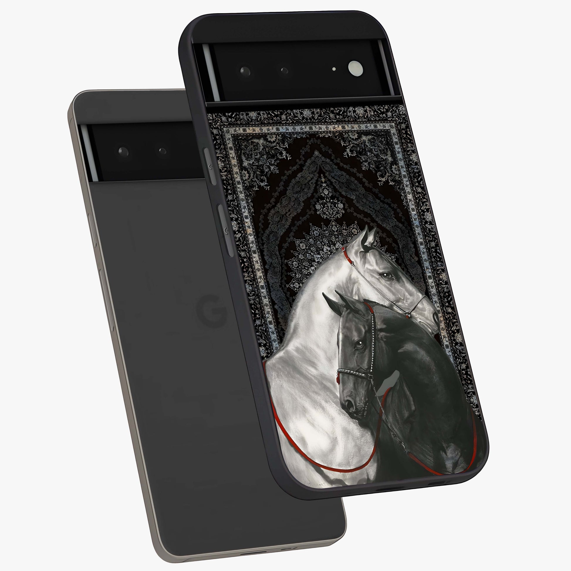 Majestic Ride Legacy Glass Case displayed in angled mockup highlighting sleek vehicle design with bold racing aesthetic.
