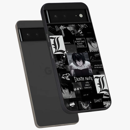 Midnight Chaos Mind Glass Case displayed in angled mockup highlighting chaotic artistic design with dramatic midnight aesthetic.