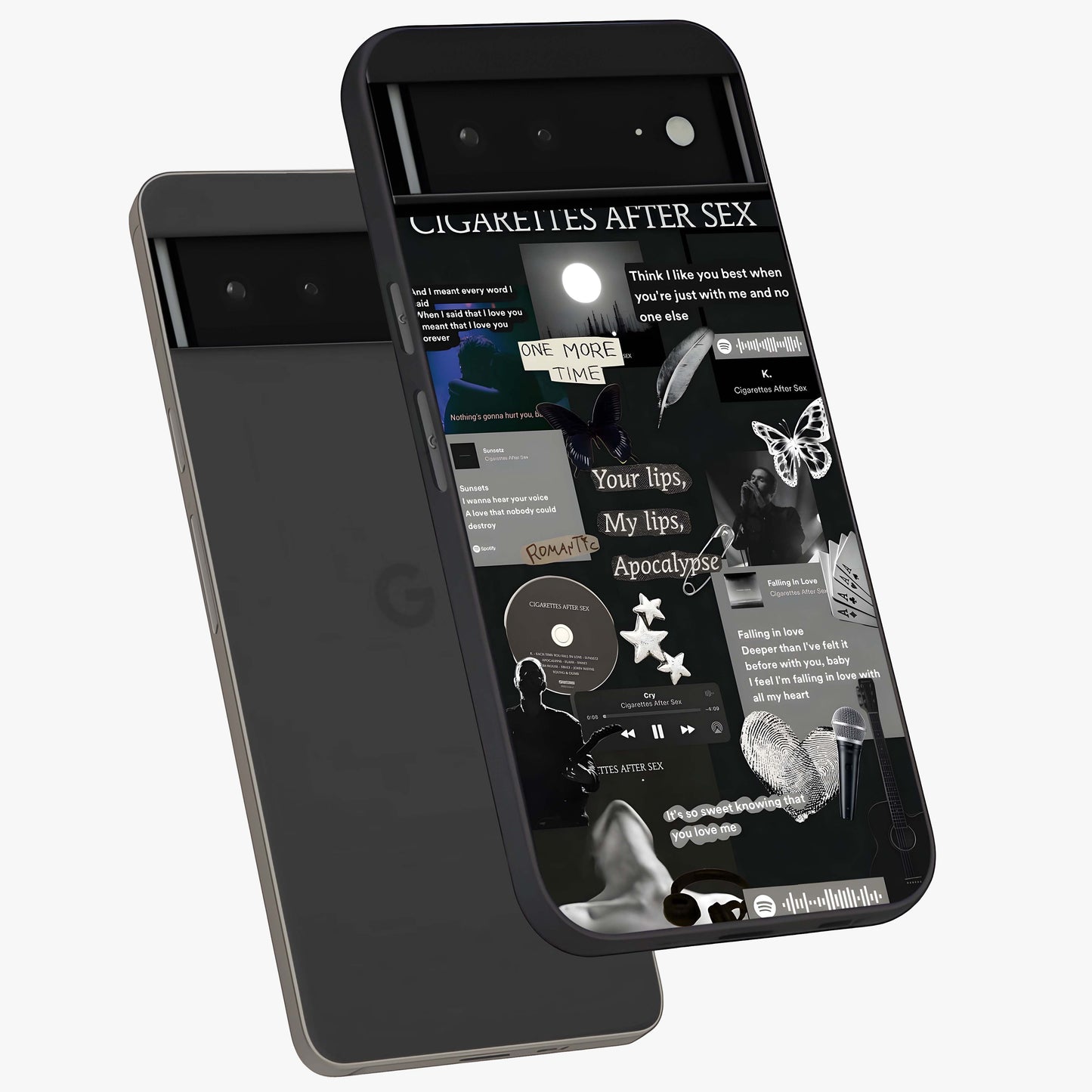 Midnight Love Echo Glass Case displayed in angled mockup highlighting elegant love inspired design with deep aesthetic style.