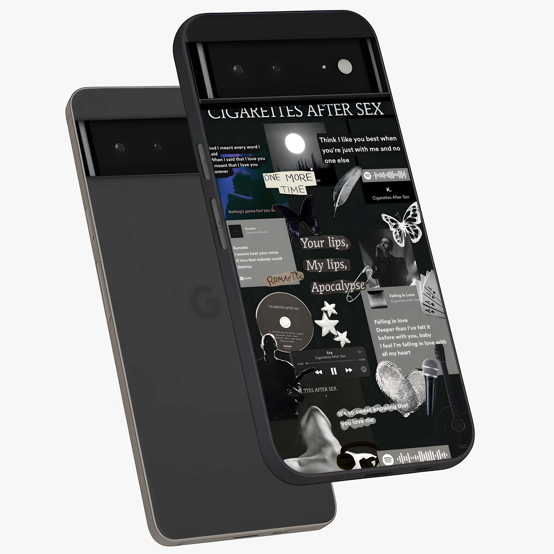 Midnight Love Echo Glass Case displayed in angled mockup highlighting elegant love inspired design with deep aesthetic style.