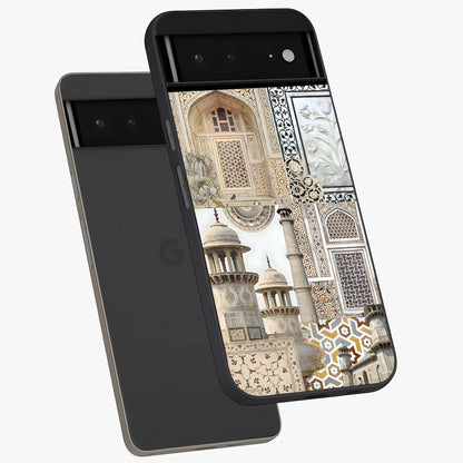 Mughal Marble Legacy Glass Case displayed in angled mockup highlighting elegant heritage marble artwork with royal aesthetic.
