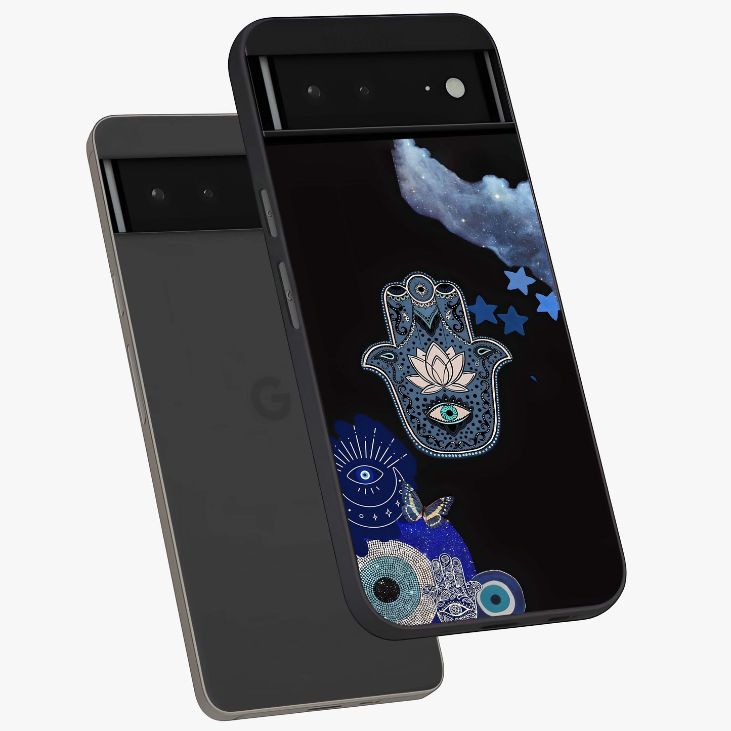 Mystic Hand Aura Glass Case displayed in angled mockup highlighting magical aura design with spiritual aesthetic style.