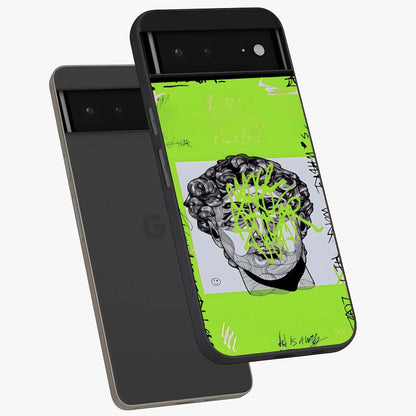 Neo Graffiti Rebellion Glass Case displayed in angled mockup highlighting urban street art design with rebellious aesthetic.