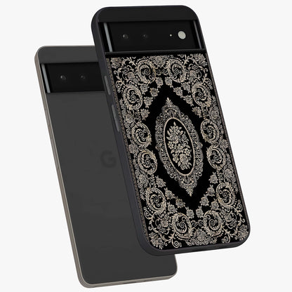 Noir Bloom Elegance Glass Case displayed in angled mockup highlighting refined flower design with stylish noir aesthetic.
