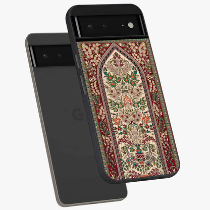 Persian Inspired Glass Case displayed in angled mockup highlighting intricate traditional design with elegant cultural aesthetic.
