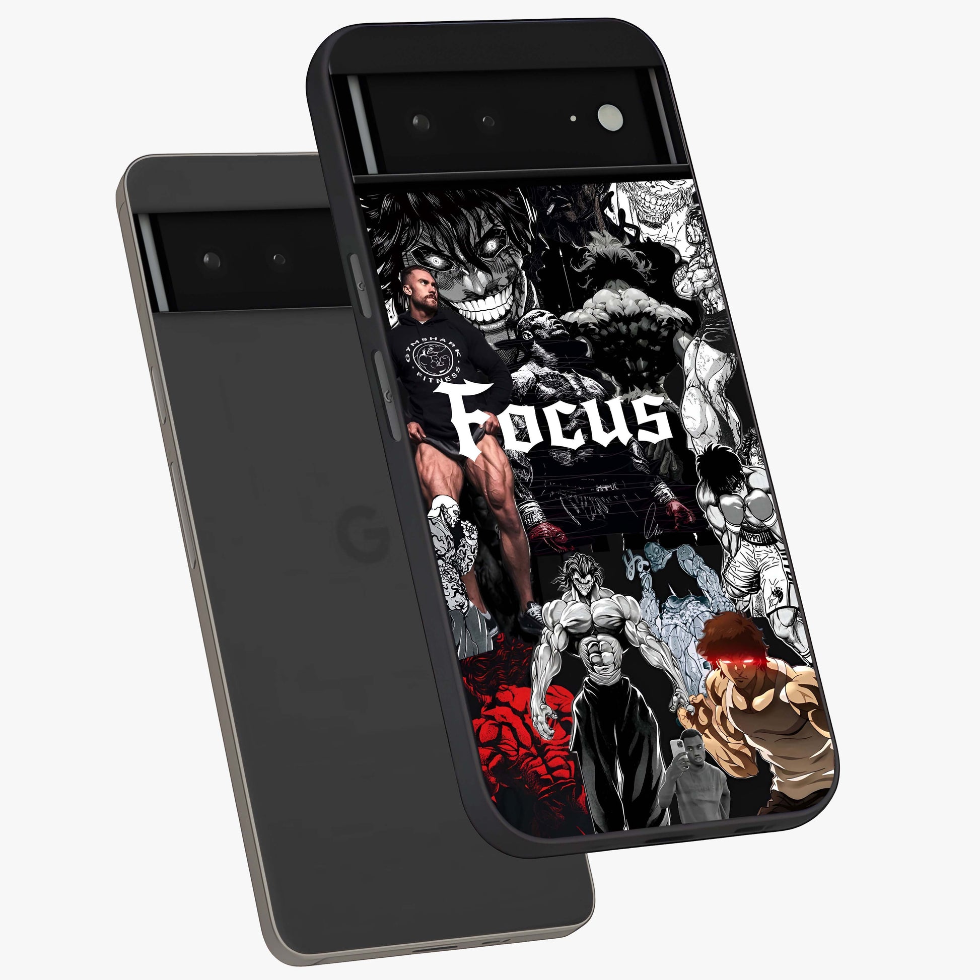 Relentless Power Focus Glass Case displayed in angled mockup highlighting bold statement design with modern aesthetic style.