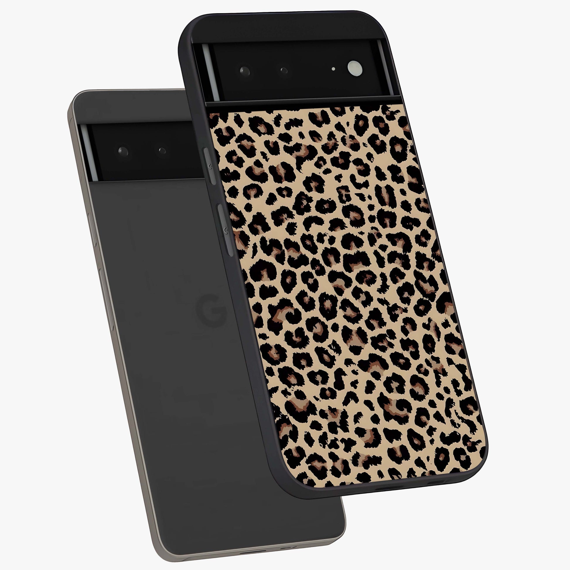 Savage Chic Pattern Glass Case displayed in angled mockup highlighting bold fashion inspired design with chic aesthetic.
