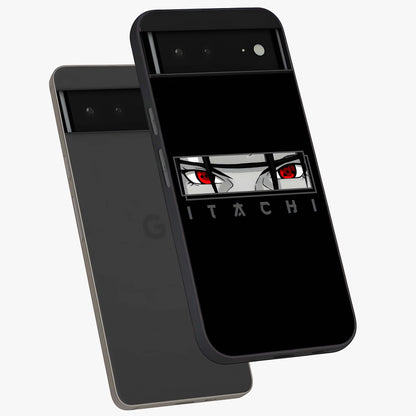 Scarlet Gaze Dominance Glass Case displayed in angled mockup highlighting intense visual design with bold scarlet aesthetic.