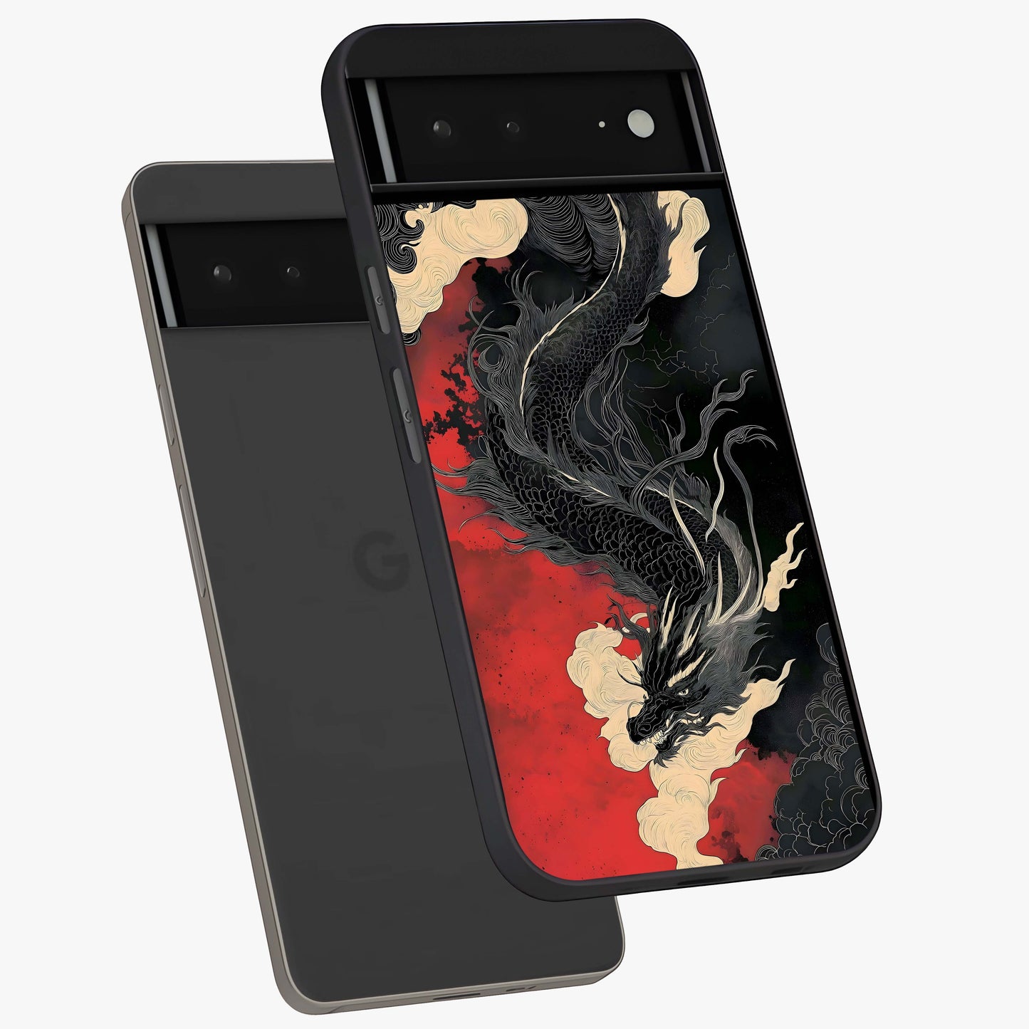 Shadow Dragon Fury Glass Case displayed in angled mockup highlighting powerful dragon illustration with dark fantasy aesthetic.