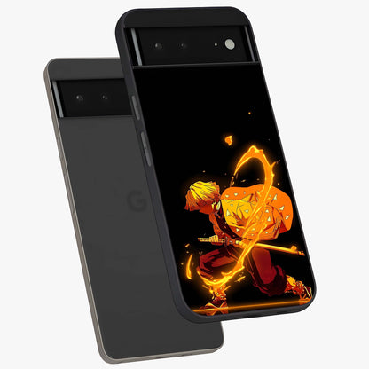 Thunder Flame Execution Glass Case displayed in angled mockup highlighting dramatic fire themed design with intense fantasy aesthetic.
