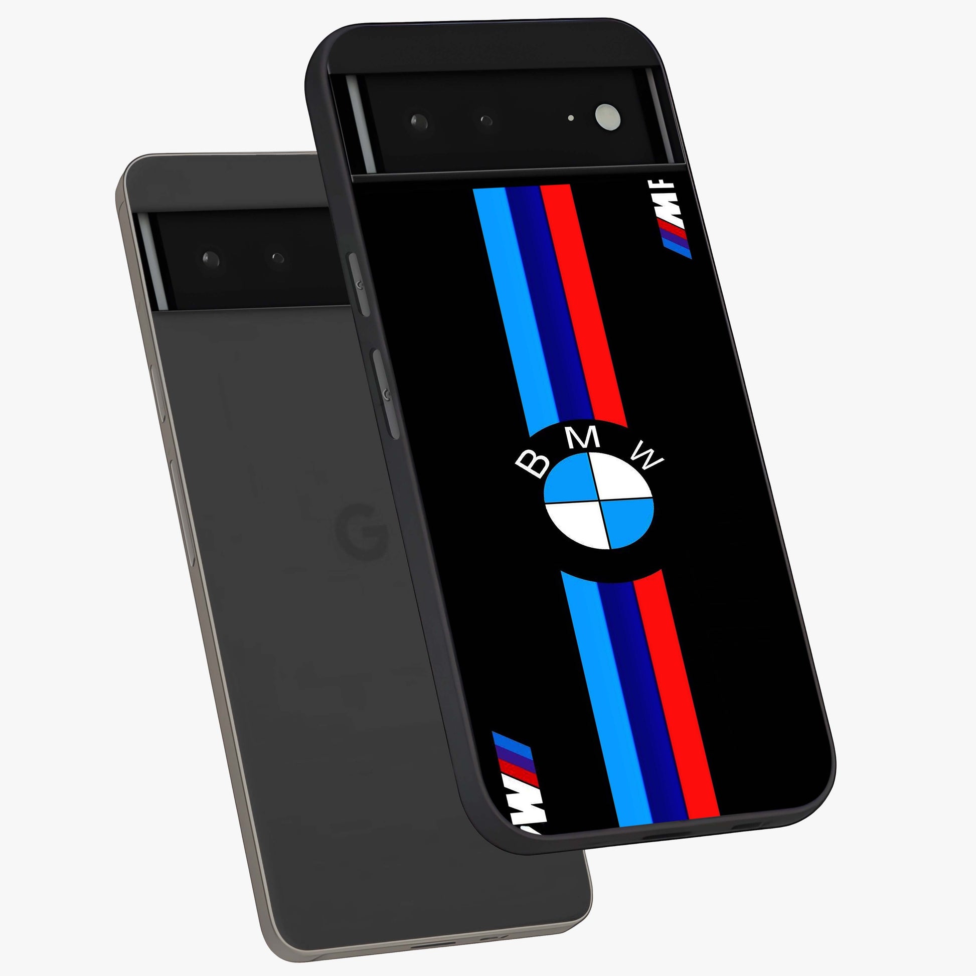 Turbo BMW Beast Glass Case displayed in angled mockup highlighting sleek racing car design with bold automotive aesthetic.