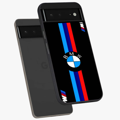 Turbo BMW Beast Glass Case displayed in angled mockup highlighting sleek racing car design with bold automotive aesthetic.