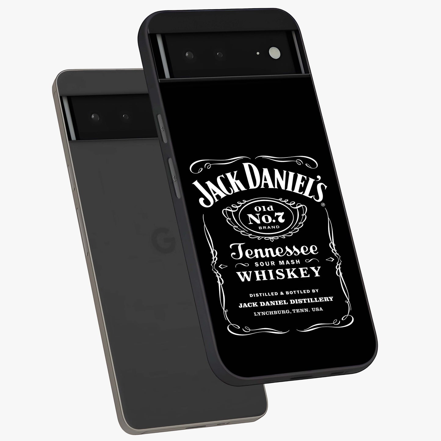 Vintage Whiskey Heritage Glass Case displayed in angled mockup highlighting retro beverage themed design with heritage aesthetic.