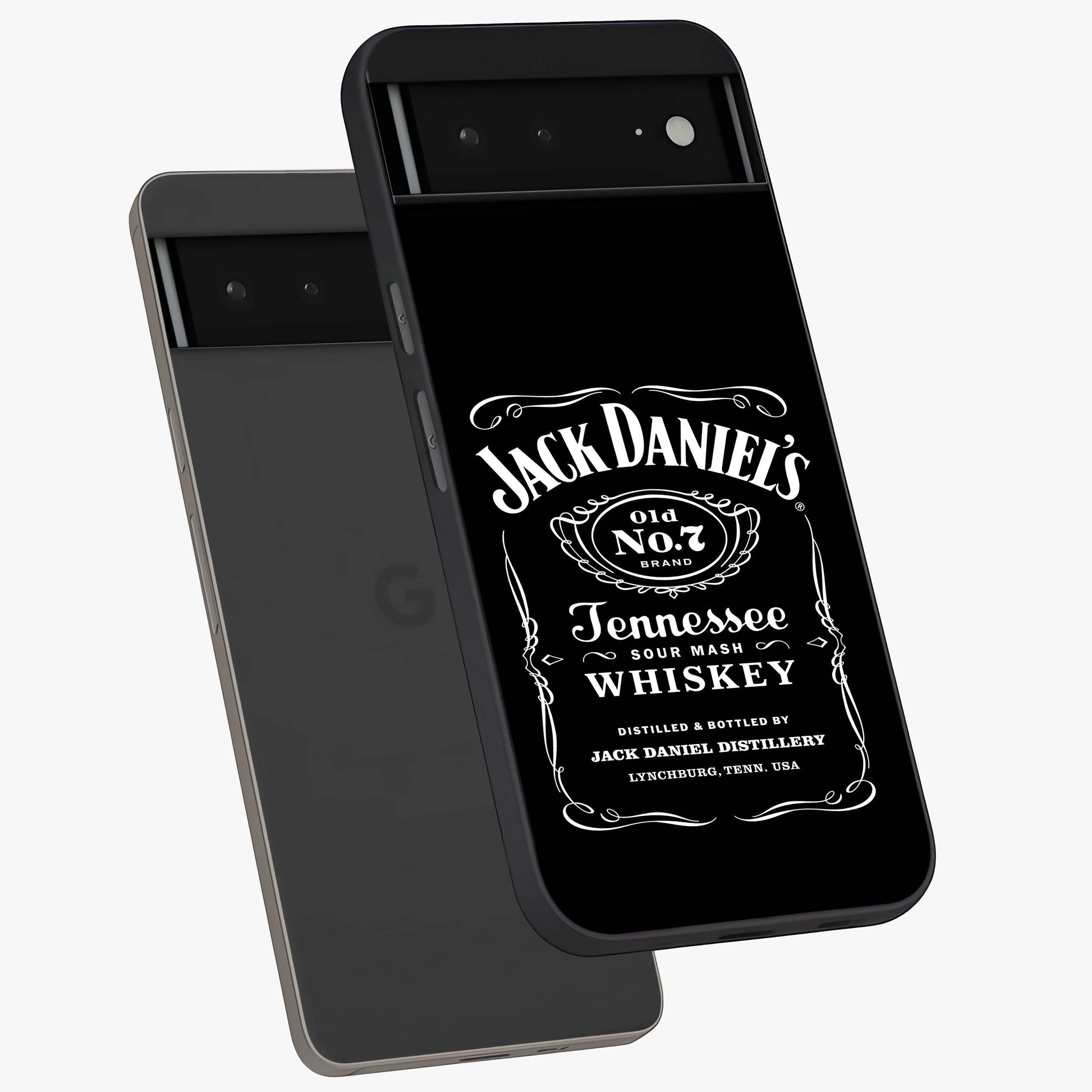 Vintage Whiskey Heritage Glass Case displayed in angled mockup highlighting retro beverage themed design with heritage aesthetic.