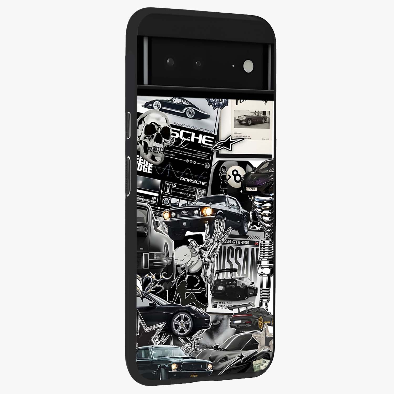 Aesthetic Dark Love Glass Case upright view showcasing dramatic romantic artwork with modern aesthetic style.