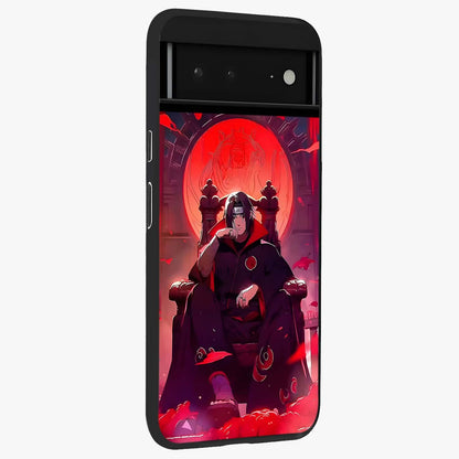 Blood Moon Sovereign Glass Case upright view showcasing powerful moon inspired artwork with cosmic aesthetic style.